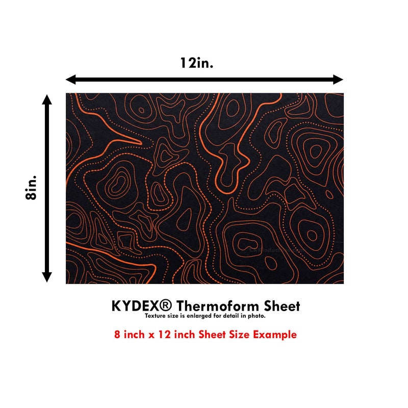 HolsterSmith KYDEX Thermoform Sheet - (Topographic Camo) - (Hunter Orange/Black - Reversed) - (8in x 12in) - (1 Sheet) - (for Holster Making, Cosplay, Hobby) - (USA Made) - Image 3